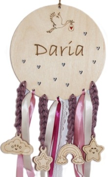 Metryczka Łapacz Snów Prezent Chrzest Roczek pamiątka dziecka