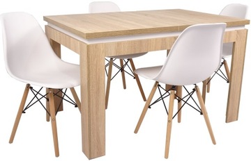 4 SKANDYNAWKIE krzesła i ROZKŁADANY stół SONOMA