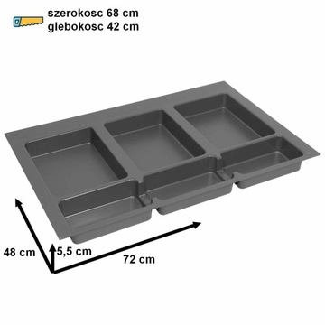 Sortownik śmieci FUTURE 3 kosze 3x24 l do szafki 80cm 72L segregator sorter