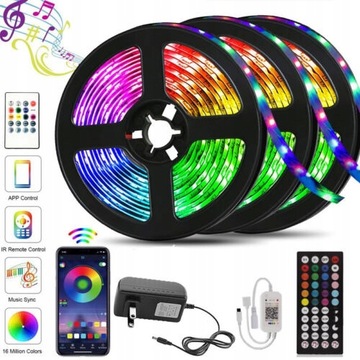 TAŚMA LED RGB 5050 MUZYKA LAMPA ZAROWKA 20M PASEK
