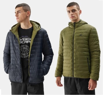 4F KURTKA MĘSKA DWUSTRONNA PRZEŚCIOWA WIOSENNA JESIENNA PUCHOWA 2W1