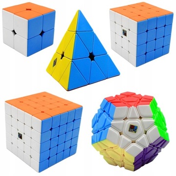 ZESTAW Kostka 2x2 4x4 5x5 Megaminx Piramida MoYu SZYBKIE GRATIS