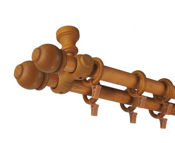 Деревянный карниз fi 28 двойной 1,6 м 160 см