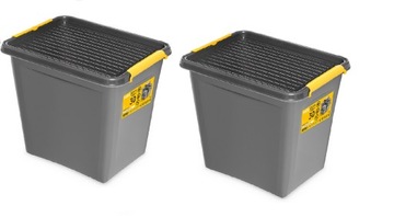 2x MOXOM 1542 POJEMNIK Z POKRYWKĄ SOLID 30,0L