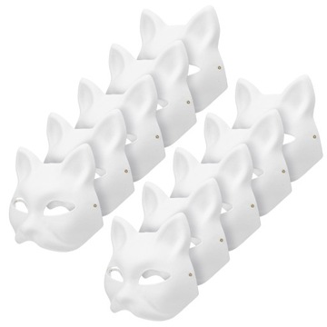 BIAŁY PAPIER BIAŁA MASKA KOT DO MALOWANIA DIY