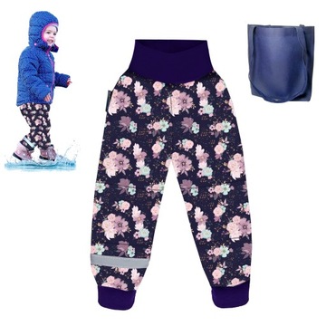 SPODNIE PRZECIWDESZCZOWE na brzydką pogodę, magnolie, peonie bukiety r. 92
