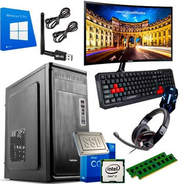 MOCNY KOMPUTER CORE I7 4X 3,8GHZ 16GB WIN10 ZESTAW