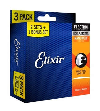 ELIXIR 9-42 16540 NANOWEB DO ELEKTRYKA 3-PACK