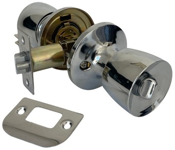 ДВЕРНАЯ РУЧКА РУЧКИ ЗАМОК С ЗАМКОМ ДВЕРНОЙ ТУАЛЕТ ВРАЩАЮЩИЙСЯ СТАЛЬ хромированный набор