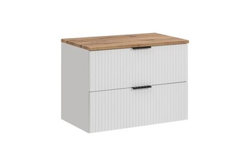 Szafka Łazienkowa z Blatem, 2 Szuflady, 3 Kolory Uchwytów Podwieszana 80 cm