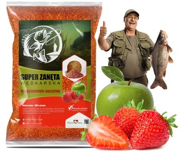 ZANĘTA WĘDKARSKA FEEDER NA RYBY KARPIA LESZCZ TRUSKAWKA JABŁKO