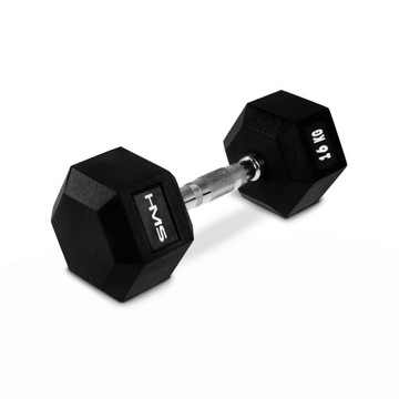 ГАНТЕЛЯ ШЕСТИГРАННАЯ С РЕЗИНОВЫМ ПОКРЫТИЕМ Hex Pro 18 КГ HMS