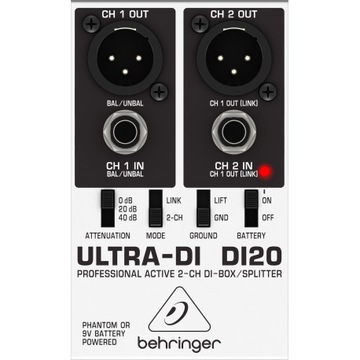 Behringer DI20 DI-box aktywny stereo