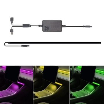 Светодиодный музыкальный режим в салоне автомобиля, управление через приложение RGB, автомобиль с 1 световой полосой