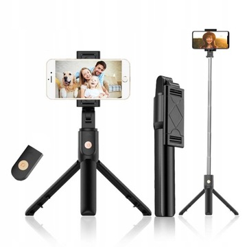KIJ KIJEK SELFI ZE STATYWEM TRIPOD TRÓJNÓG NA TELEFON BLUETOOTH Z PILOTEM