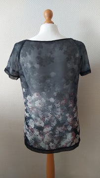 Bluzka Orsay z szyfonu w kwiaty, delikatna bluzeczk na lato, r. 36