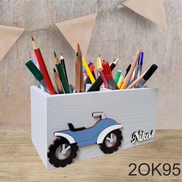 БОЛЬШАЯ подставка для мелков, 100% ДЕРЕВО, FREE NAME