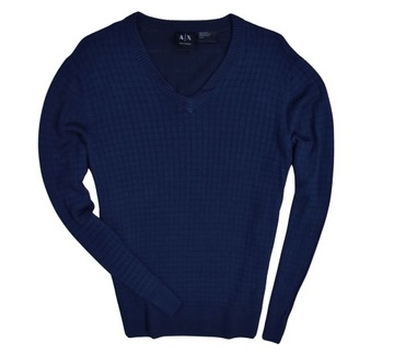 ARMANI EXCHANGE Męski Sweter Granatowy Premium L