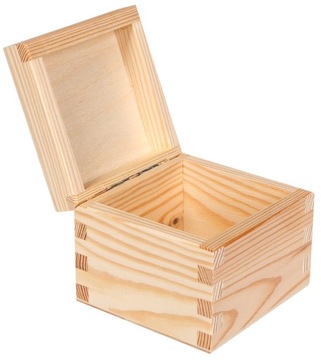 Drewniane PUDEŁKO NA PREZENT ZEGAREK BIZUTERIE POJEMNIK 10x10x8cm SKRZYNKA