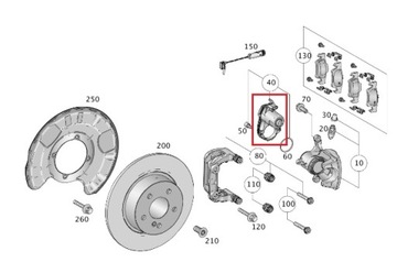 MB X166 MOTOR TŘMENU BRZDY ZADNÍ A1669065401
