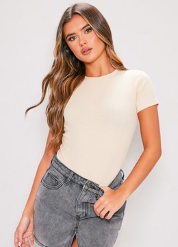 PRETTYLITTLETHING BODY DOPASOWANE BEŻOWE 38 EGB