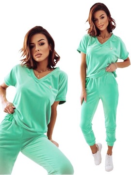 MODNY DAMSKI DRES WELUROWY Z BROSZKĄ KOLORY L