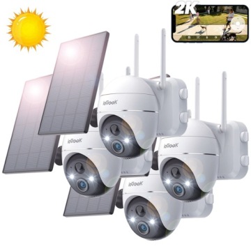 Venkovní Otočná Bezdrátová Solární Kamera Wifi Ip 3MPx 4X Zoom 4ks