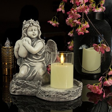 СЕРАЯ ГИПСОВАЯ ФИГУРКА ГРОБНИЦЫ СВЕТОДИОДНАЯ ЛАМПА 3XAAA