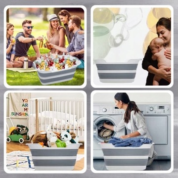 СКЛАДНАЯ СИЛИКОНОВАЯ ЧАША СО СЛИВОМ ДЛЯ БЕЛЬЯ