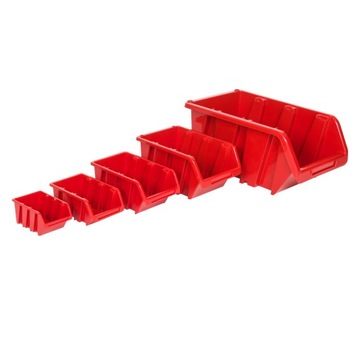50 x Kuweta pojemnik magazynowy warsztat garaż 120x195x90 mm Czerwony