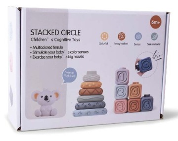 Резиновые блоки Башня развивающая пирамида Мишка Тедди мягкие сенсорные игрушки 3в1