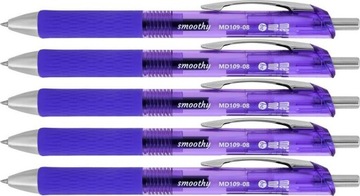 Pióro żelowe MemoBe Smoothy 0.5mm fioletowy x5