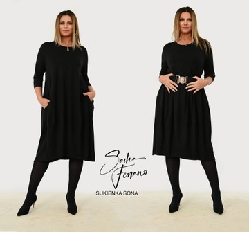 Sasha Ferrano sukienka SONA 52/54 czarna Plus size