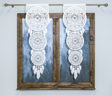 ЖЕСТКИЙ ЖАККАРДОВЫЙ ШТОР ЛОВЕЦ СНОВ АЖУРНЫЙ ДЕКОР