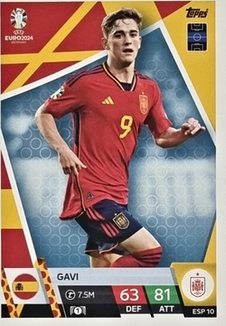 EURO 2024 TOPPS MATCH ATTAX ESP 10 GAVI HISZPANIA