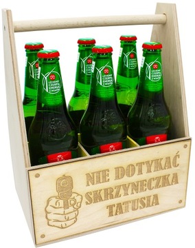 PREZENT DLA TATY NA DZIEŃ OJCA NOSIDŁO NA PIWO SKRZYNKA DREWNIANA TATA