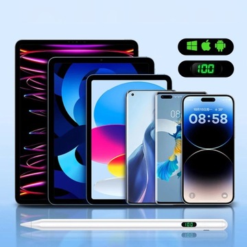 РУЧКА-КАРАНДАШ ДЛЯ ПЛАНШЕТА APPLE XIAOMI LENOVO С МАГНИТНЫМ USB + 4 ГОЛОВКОЙ