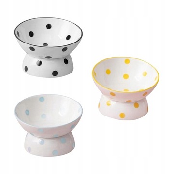 3 szt. 200 ml ceramiczna podwyższona do karmienia