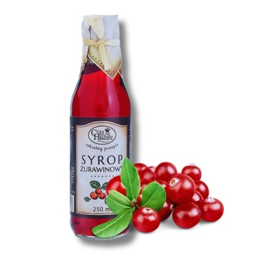 Syrop owocowy ŻURAWINOWY naturalny 250ml do drinków herbaty