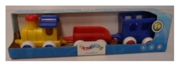 Pociąg żółty z 2 wagonikami VIKINGTOYS 81174