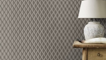 КОЖАНЫЕ СТЁГАНЫЕ обои, 3D эффект RASCH FLIZELINA