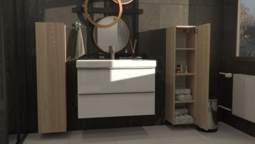 ПОДВЕСНОЙ СТОЙБИК ДЛЯ ВАННОЙ, ДУБ СНОМА, 120x30X27 СМ - ДОСТАВКА В ПОЛНОМ КОМПЛЕКТЕ