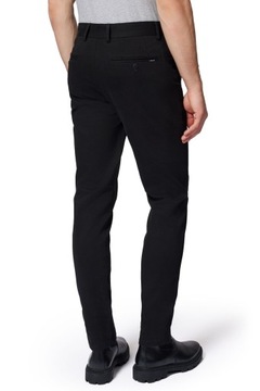 Spodnie Chino Slim Fit Czarne z Bawełną Próchnik PM2 W36/L30