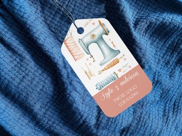Cenówki PRZYWIESZKI bileciki NA ODZIEŻ zawieszki do produktów handmade LOGO