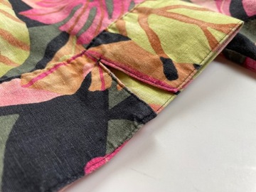 Яркая льняная рубашка Chico's No-iron FreshChic с листьями, размер L/XL