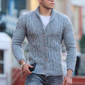 Men Fashion Buttoned V-Neck Sweaters Cardigan for