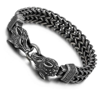 BRANSOLETKA MĘSKA WILK STAL SZLACHETNA 316L