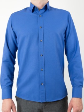 Элегантная мужская рубашка CASUAL SLIM Васильково-синяя XL