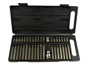 Bity ZESTAW Bitów TORX HEX SPLINE GEKO Stal hartowana CrV 41 elementów