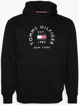 TOMMY HILFIGER BLUZA MĘSKA CZARNA FLAG ARCH HOODIE NA PREZENT / M